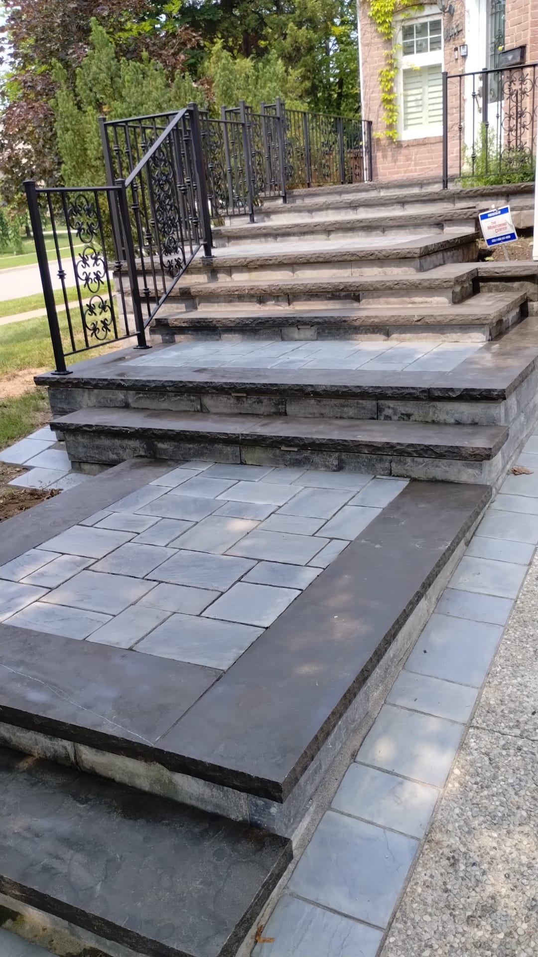 Bluestone flagstone steps and paver walkway Hamilton