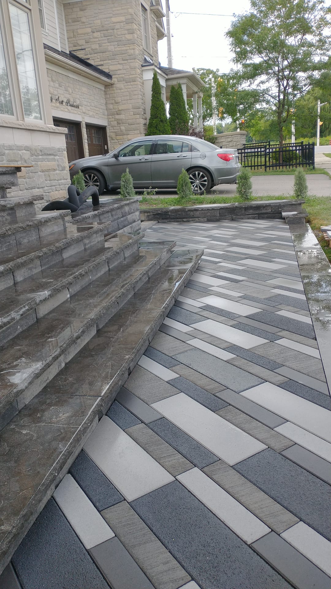 Interlock walkway cleaning and resanding in Burlington